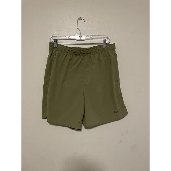 Nike Dri Fit Green Running Shorts Size M Green Active Gym Workout - Picture 1 of 5